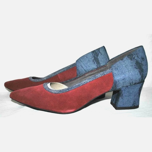 Women’s Dress Shoes Size 7 LOGO by Lori Goldstein Co Mixed Media Block Heel NEW - Picture 2 of 6